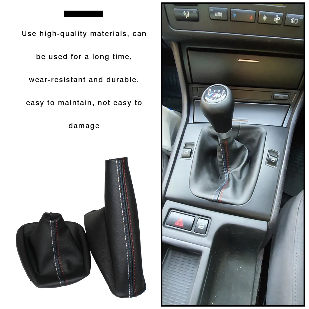 Leather Shift Gear Stick Dust-proof Cover Handbrake For BMW E30 E36 E34 E46 Z3 Manual Models