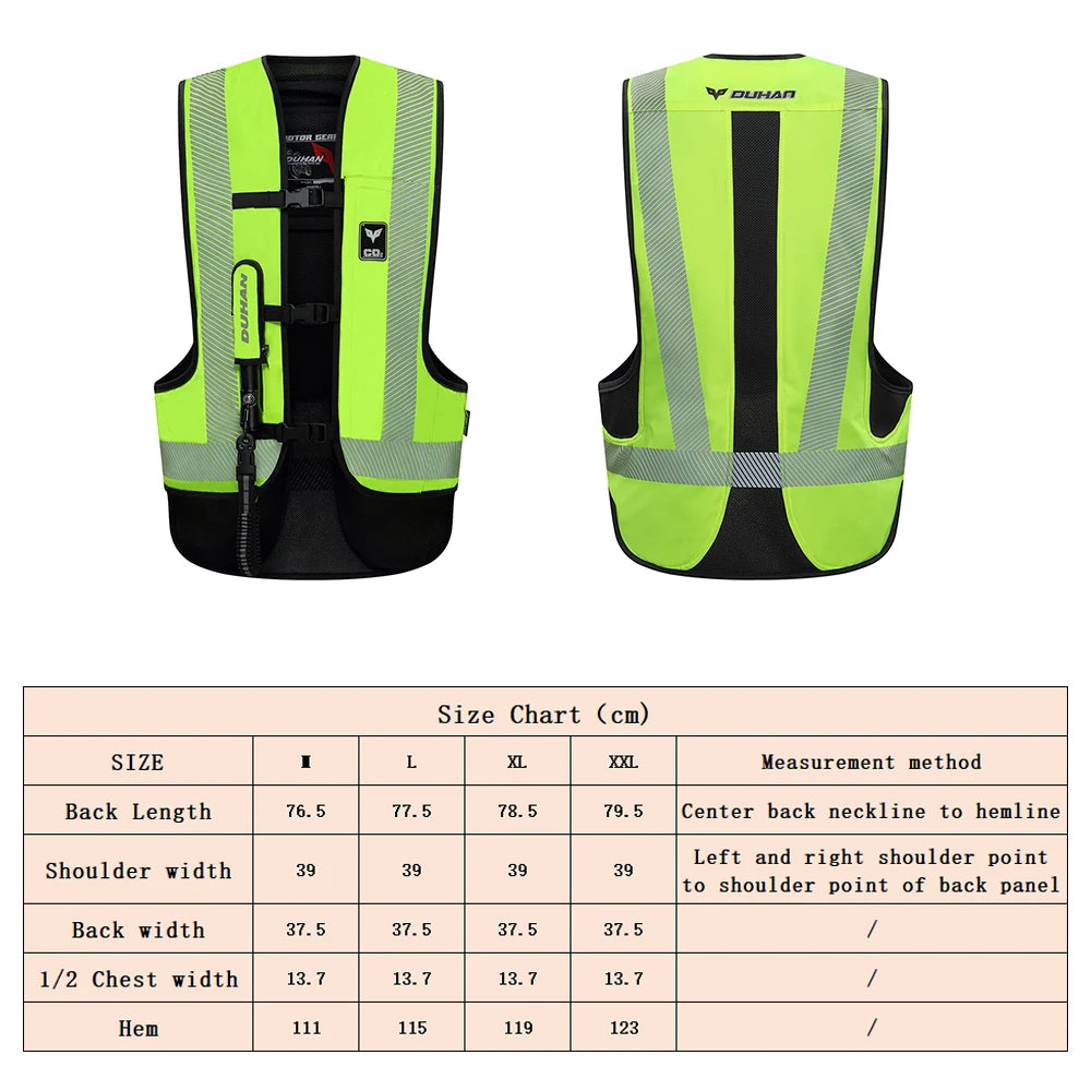 Motorcycle Air-bag Vest Jacket Air Bag Wear-resistant Reflective Safety Racing Riding Protective Gear Motorbike Wear-resistant