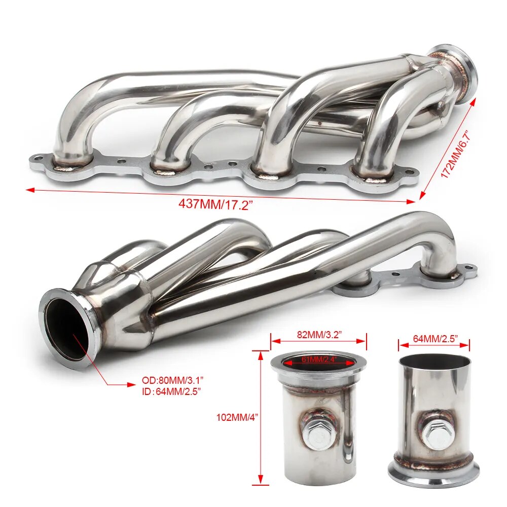 Turbo Ls Exhaust Headers Conversion Swap kit For Chevy LS1 LS2 LS3