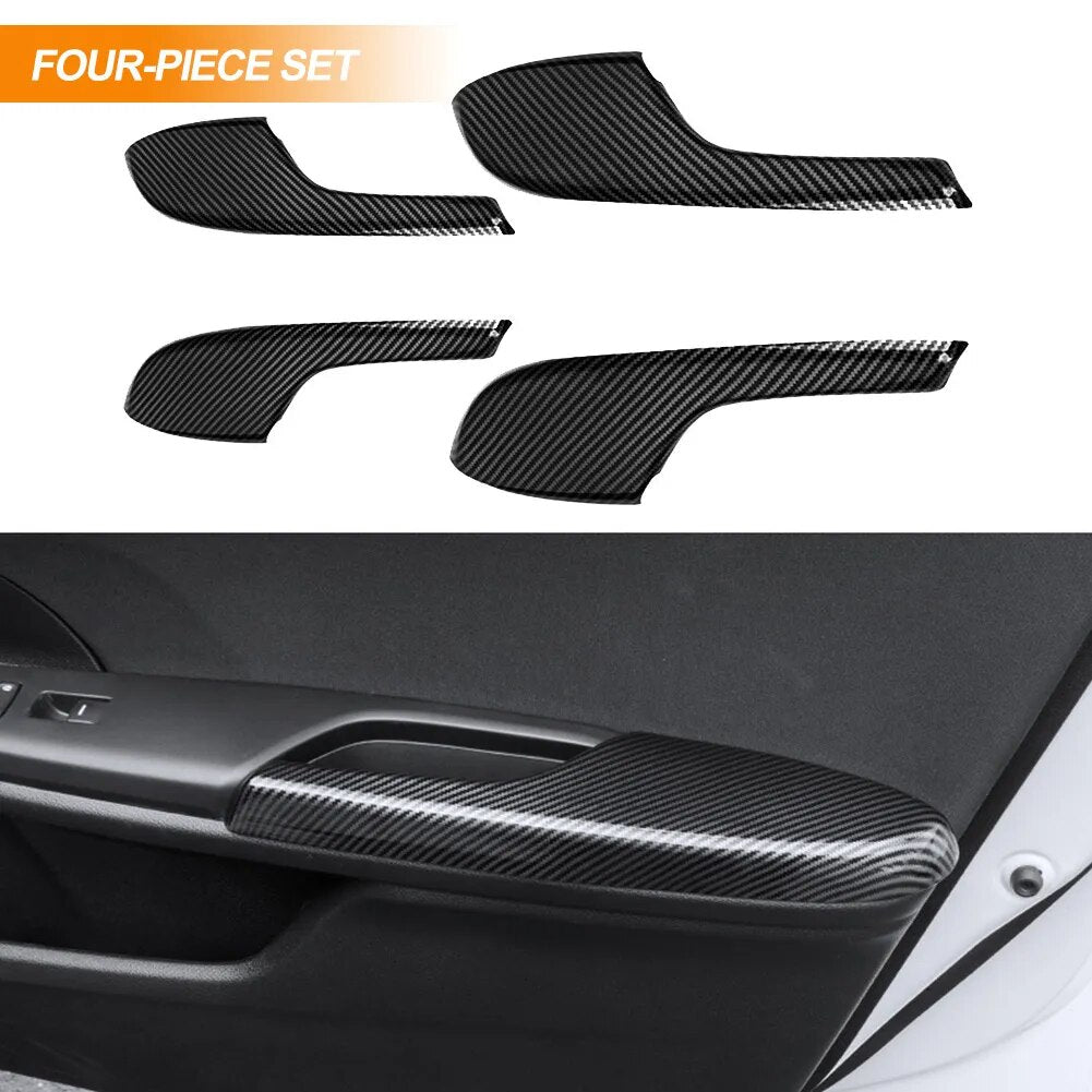 Carbon Fiber Interior Door Armrest For Honda Civic 2016-2020 (4) Piece