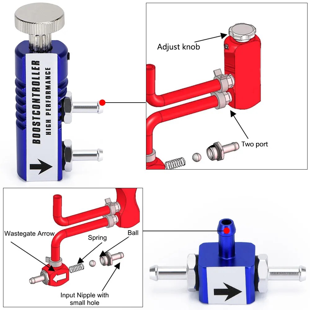 Universal Adjustable Manual Turbo Boost Controller Kit 1-30 Psi In-cabin Boost Control