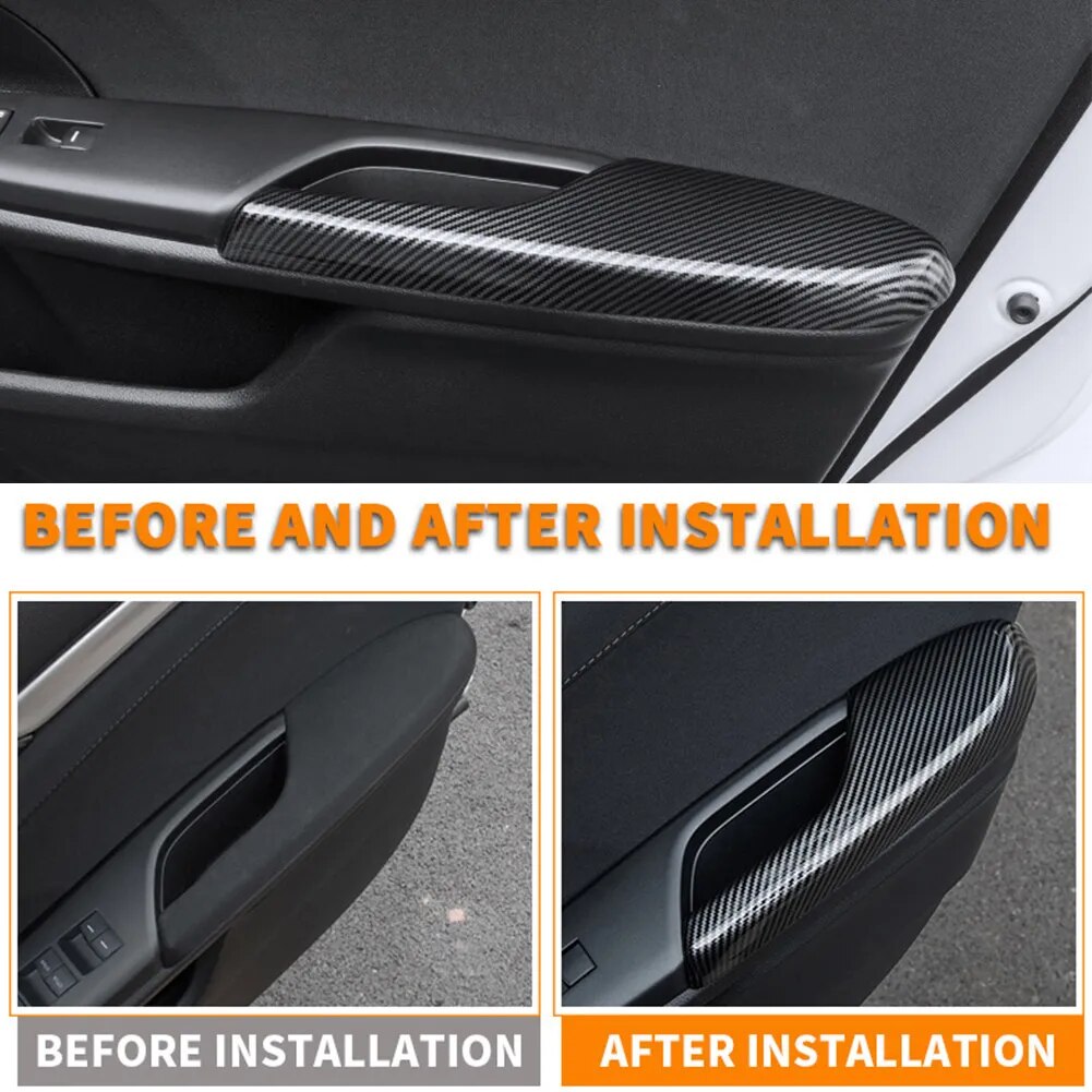 Carbon Fiber Interior Door Armrest For Honda Civic 2016-2020 (4) Piece