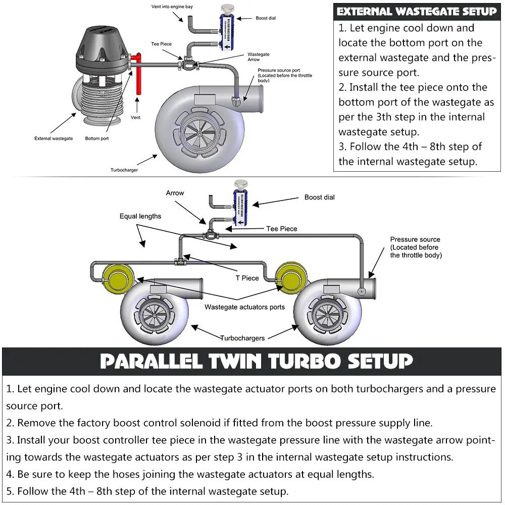 Universal Adjustable Manual Turbo Boost Controller Kit 1-30 Psi In-cabin Boost Control