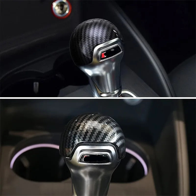Carbon Fiber Gear Shift Knob Trim Cover For Audi A3 S3 2014 2015 2016 2017 2018