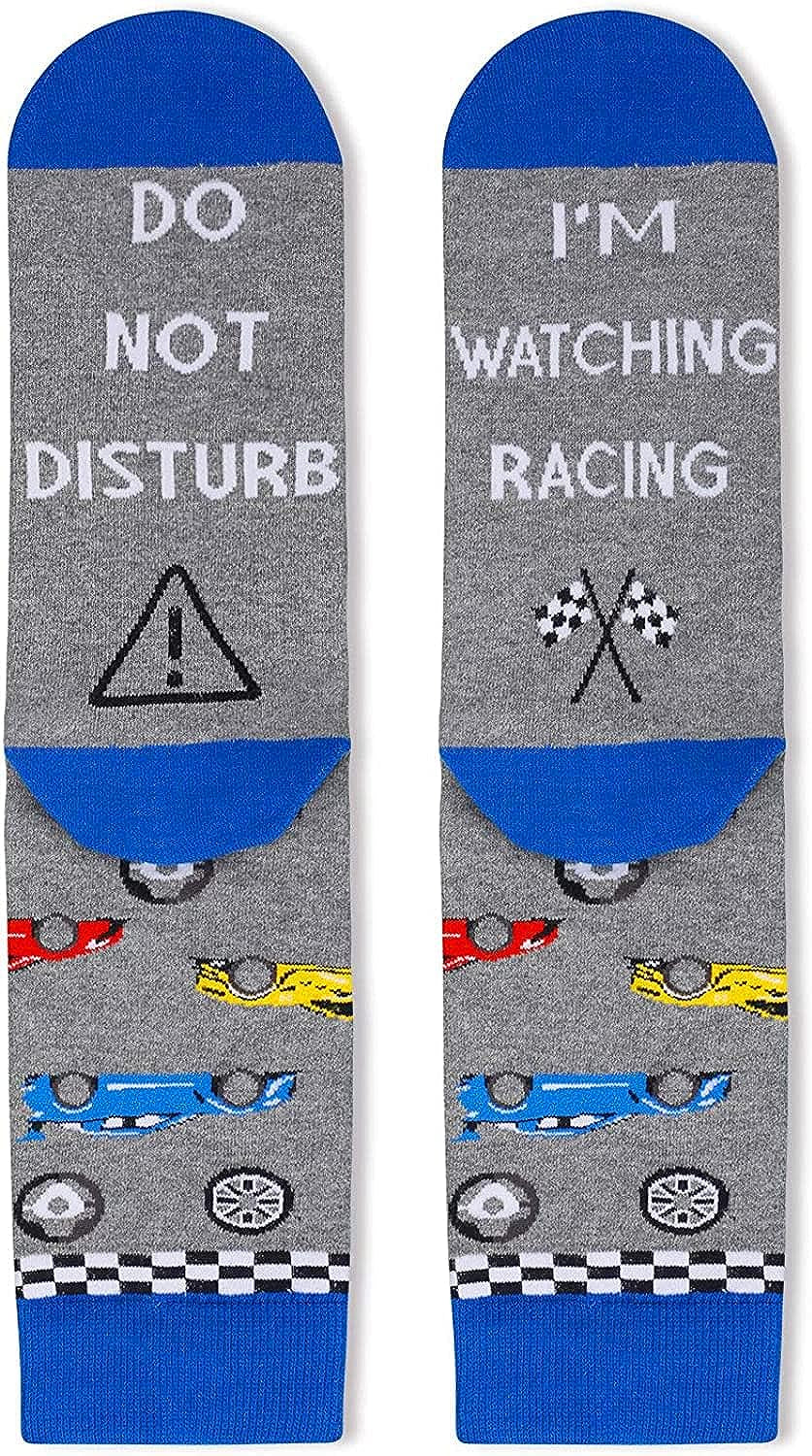 Men'S Flying Chess Cycling Lifting Baseball Football Socks, Gifts for Car Racing Camping Fishing Sailing Gaming Lover