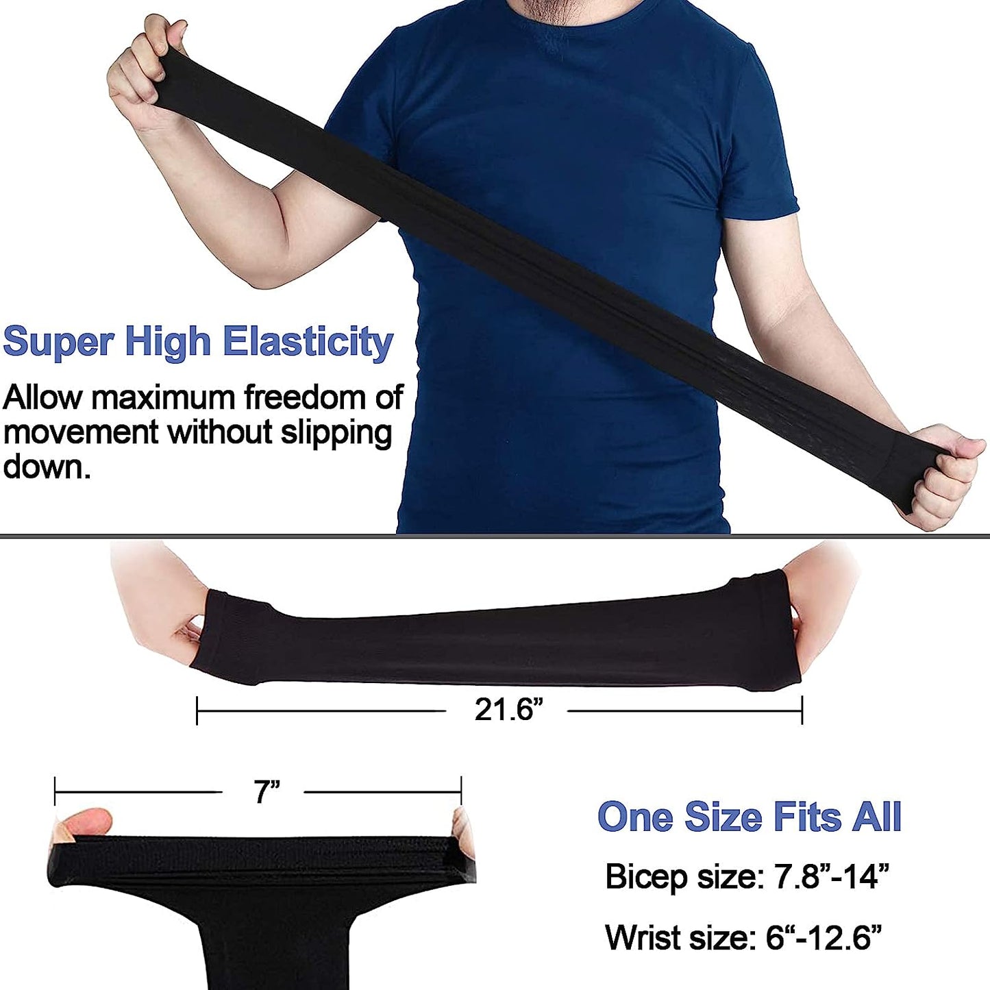UV Protection Cooling Arm Sleeves, Women Men Summer Outdoor Sunblock Arm Cover