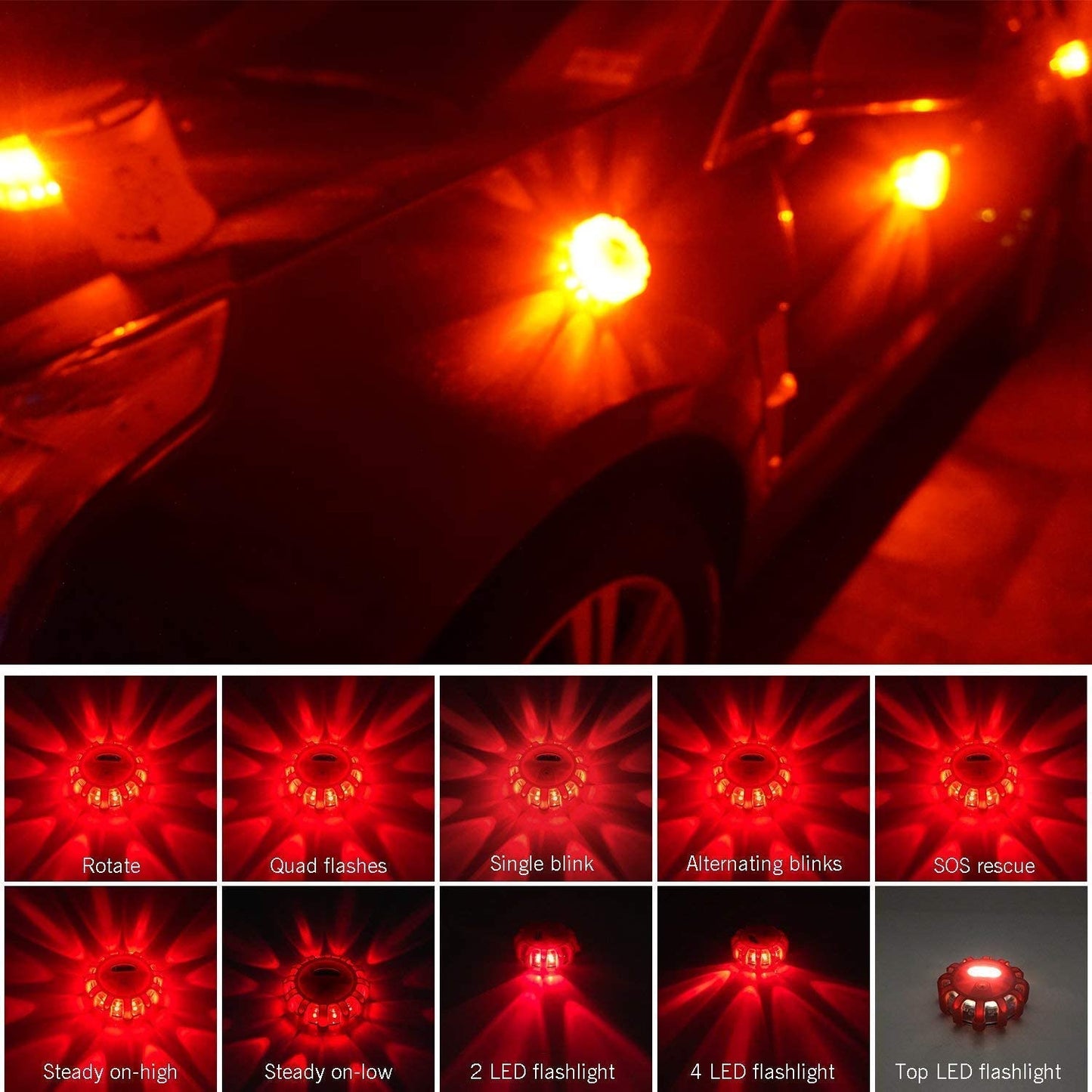 Magnetic Emergency Roadside Safety Light IP44 LED Road Flare LED Safety Flare Flashlight Warning Night Lights Beacon Lamps