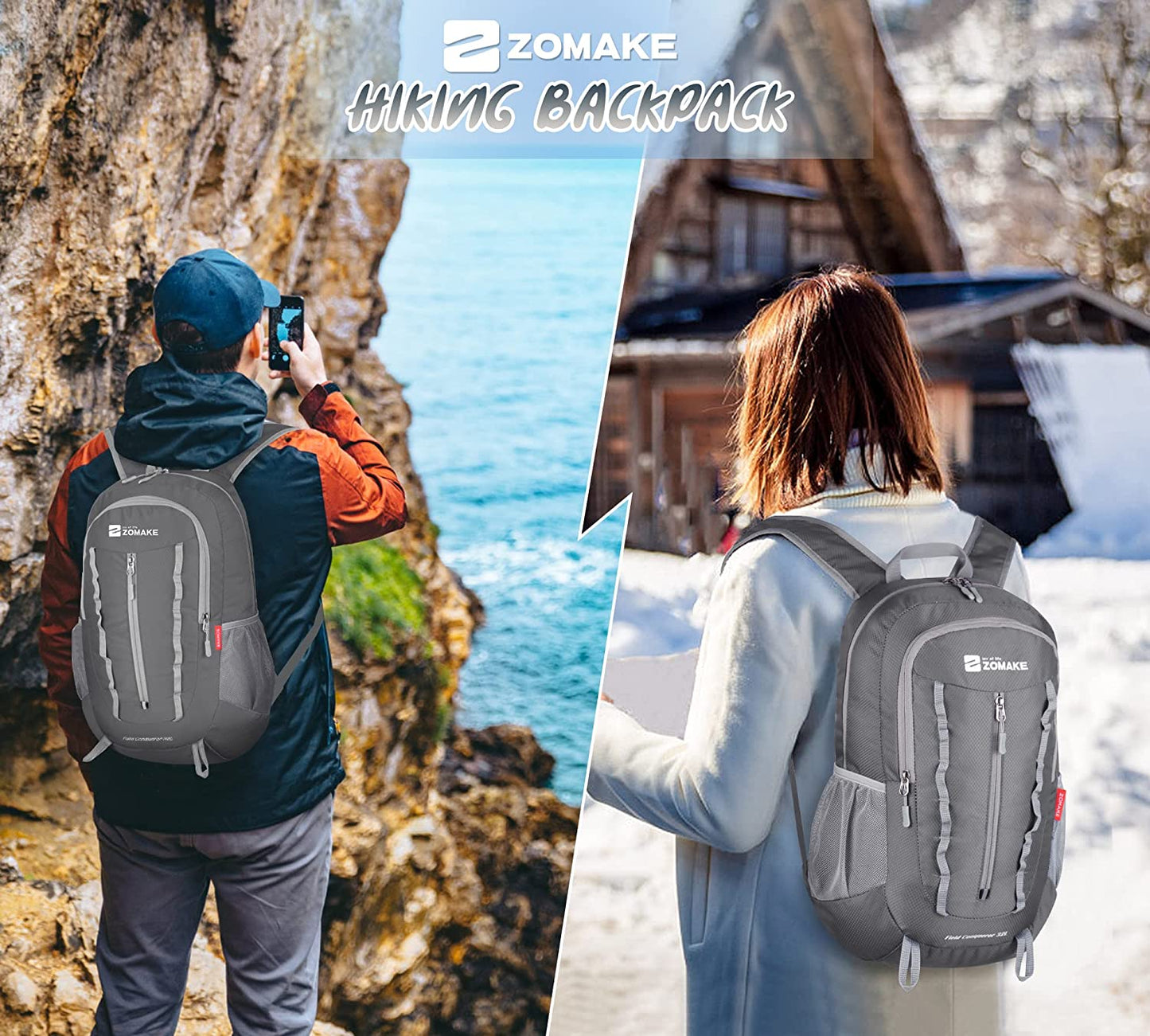 Packable Hiking Backpack Water Resistant:32L Lightweight Foldable Backpacks - Small Packable Back Pack for Travel