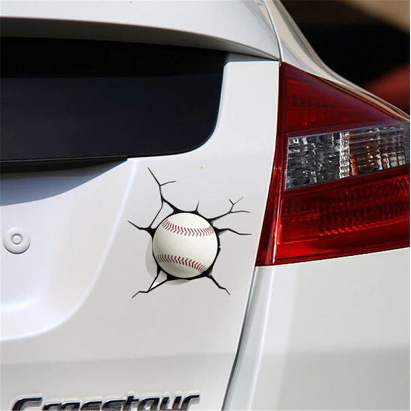 3D Car Sticker Baseball Hit Window Cars Auto Motorcycle Bumper Window Door Body Waterproof Decal Auto Accessories Car-Styling