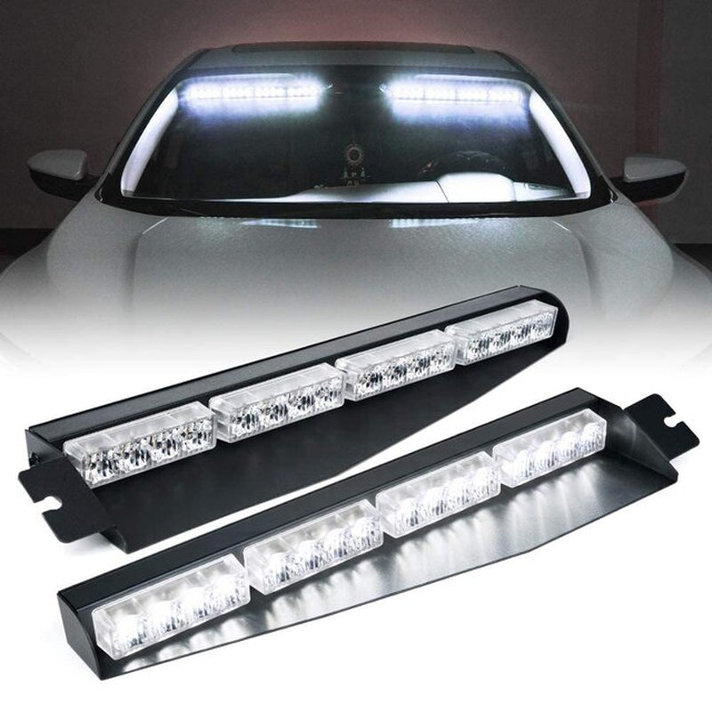 Visor Strobe LED Light Bar Interior Windshield Sunvisor Lamp Emergency Warning Flashing Lights for Volunteer Vehicles Trucks