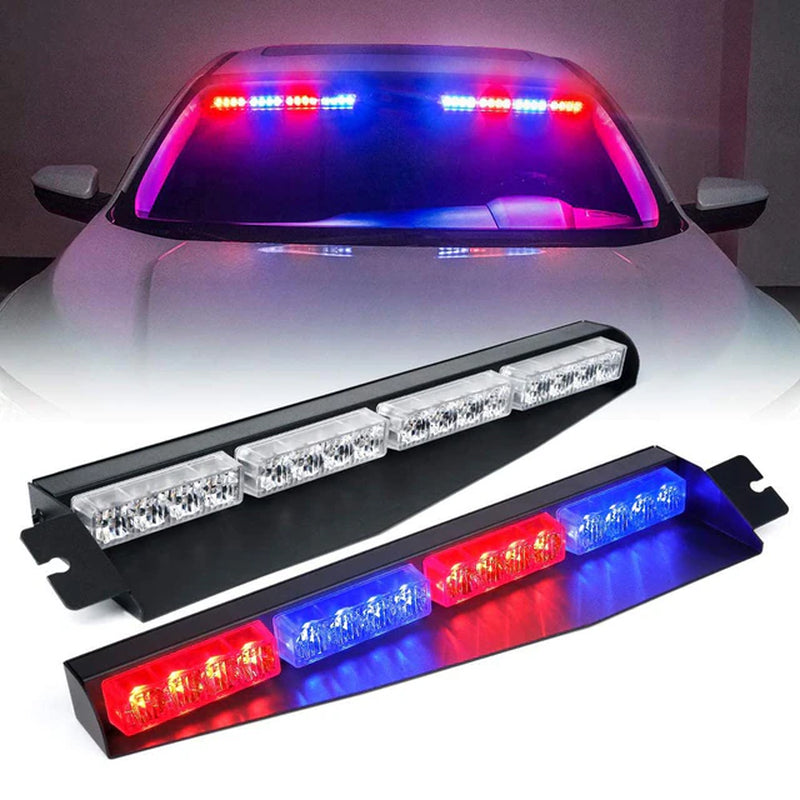 Visor Strobe LED Light Bar Interior Windshield Sunvisor Lamp Emergency Warning Flashing Lights for Volunteer Vehicles Trucks