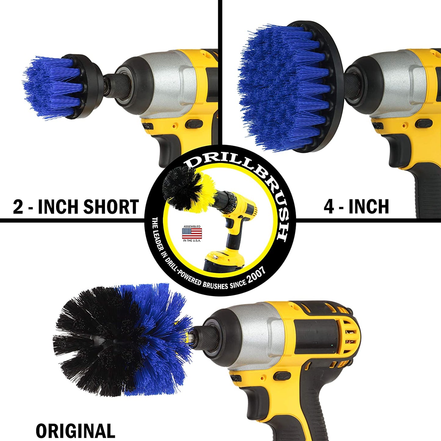 Drill Brush Boat Accessories – Kayak Cleaning Kit – Boat Drill Brush Set - Marine Scrub Brush Attachment for Drill - Rotary Cleaning Brushes for Boats by