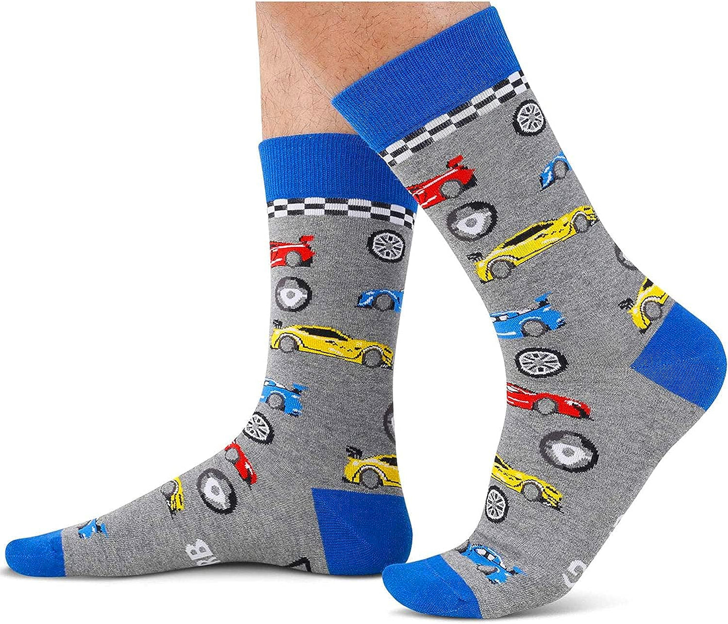 Men'S Flying Chess Cycling Lifting Baseball Football Socks, Gifts for Car Racing Camping Fishing Sailing Gaming Lover