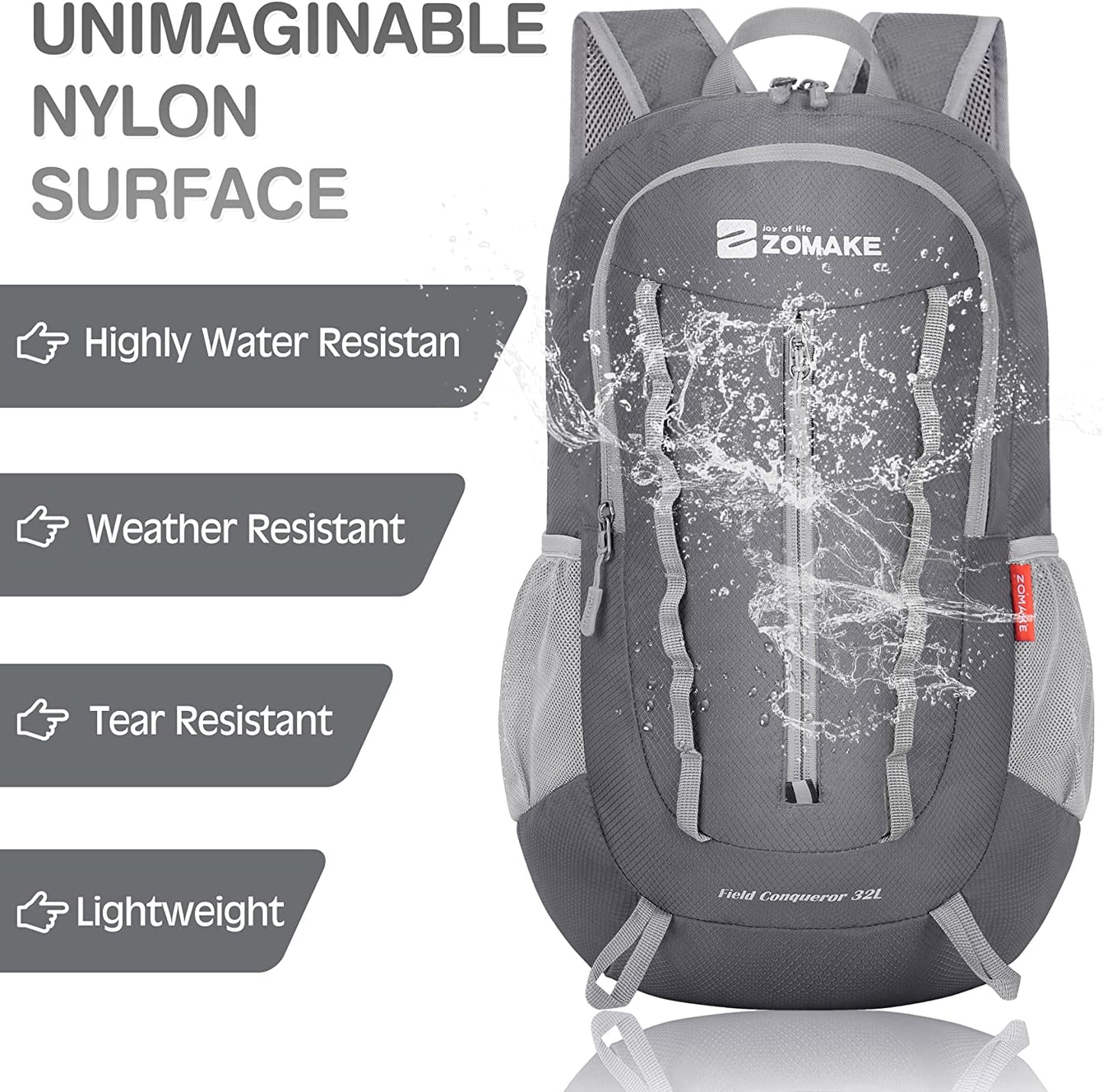 Packable Hiking Backpack Water Resistant:32L Lightweight Foldable Backpacks - Small Packable Back Pack for Travel