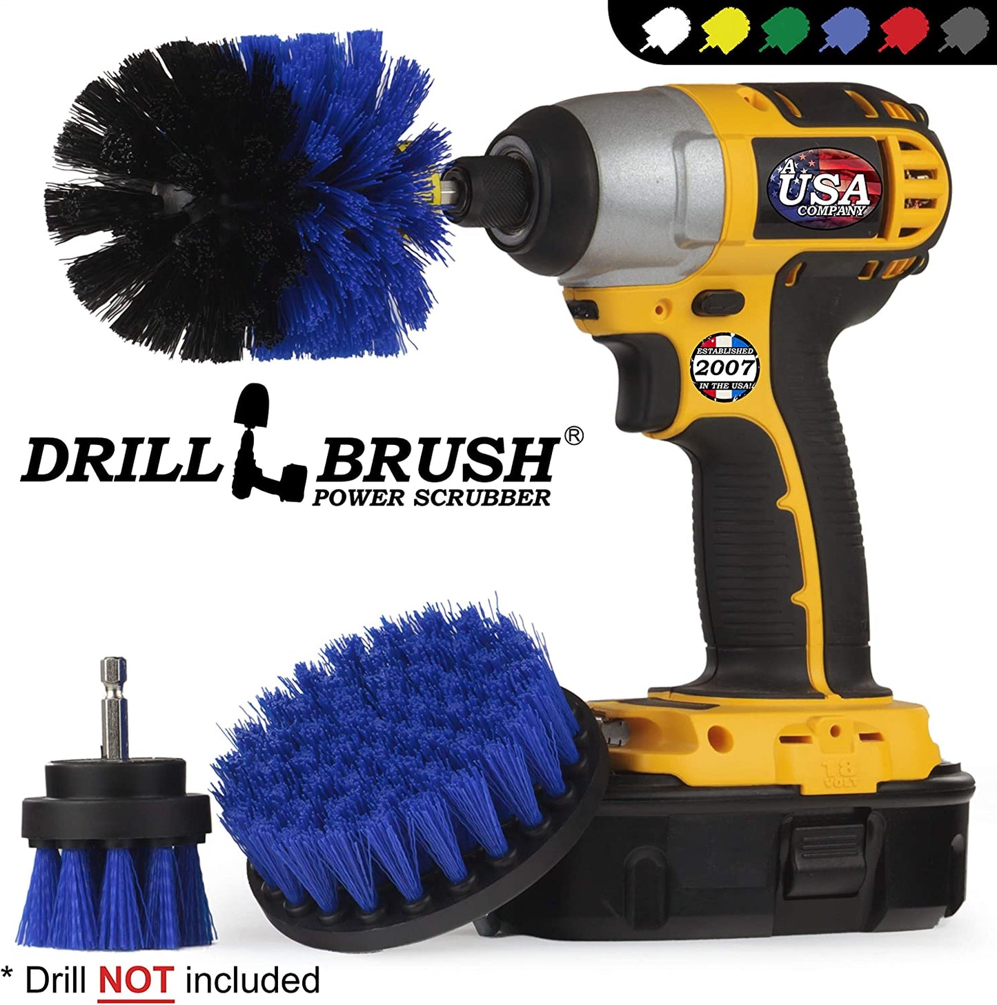 Drill Brush Boat Accessories – Kayak Cleaning Kit – Boat Drill Brush Set - Marine Scrub Brush Attachment for Drill - Rotary Cleaning Brushes for Boats by