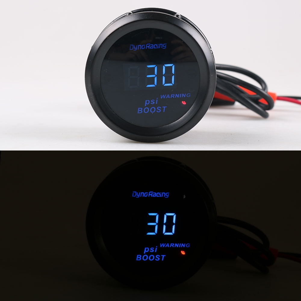 Dynoracing 2" 52mm Car Digital Turbo Boost Gauge PSI BAR Water Temp Oil Temp Oil Pressure Gauge Voltmeter Tachometer Rpm gauge
