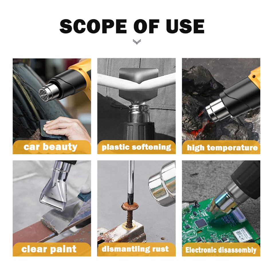 Digital Adjustable Temperature Hot Air Gun With Four Nozzles