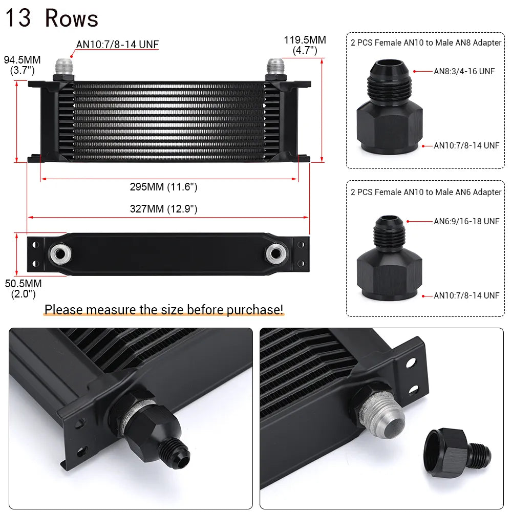 10AN Aluminum Universal Racing Radiator Engine Oil Cooler
