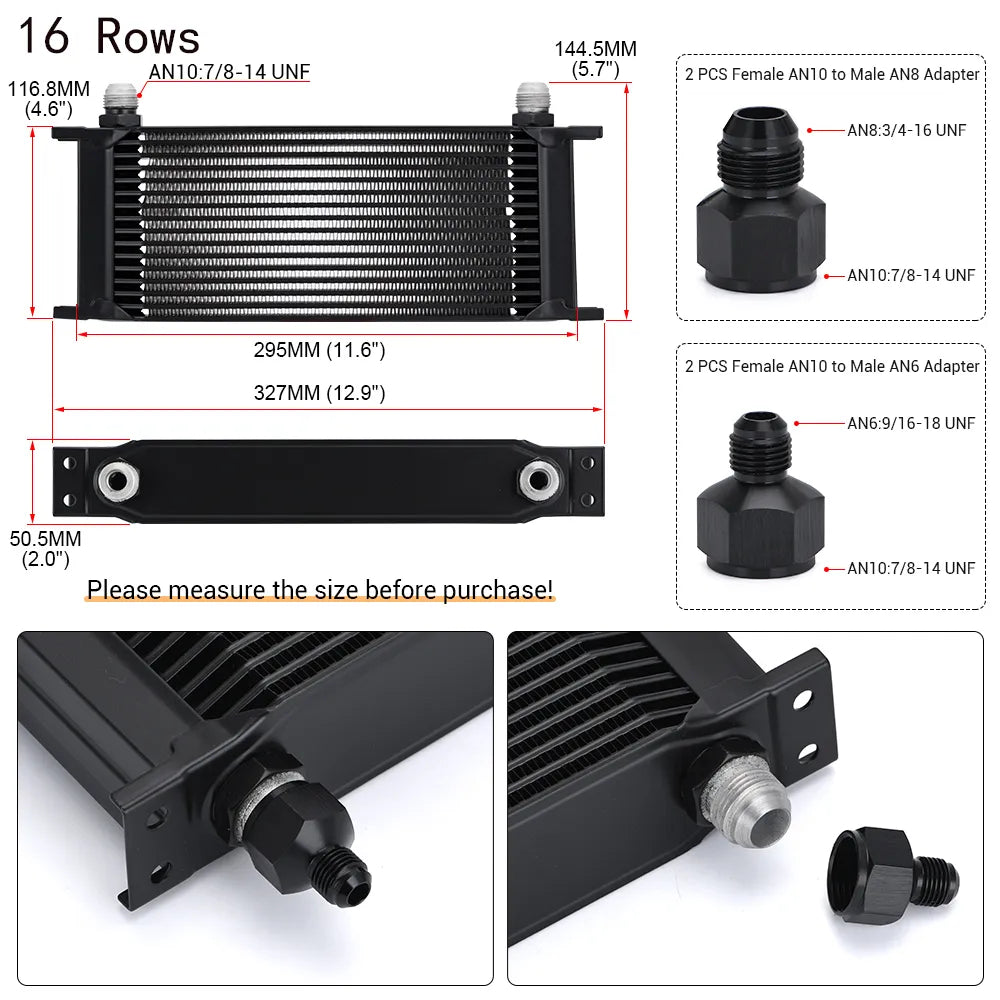 10AN Aluminum Universal Racing Radiator Engine Oil Cooler