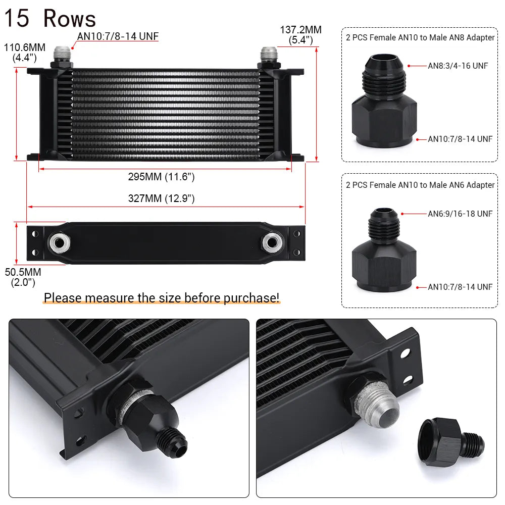 10AN Aluminum Universal Racing Radiator Engine Oil Cooler