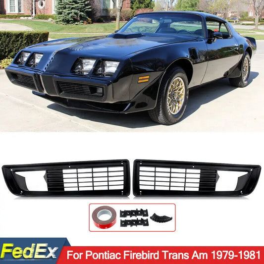 Pontiac Firebird Trans Am 1979-1981 Front Bumper Grille Cover Gloss Black