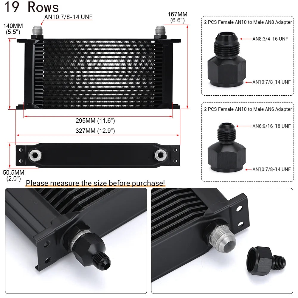10AN Aluminum Universal Racing Radiator Engine Oil Cooler