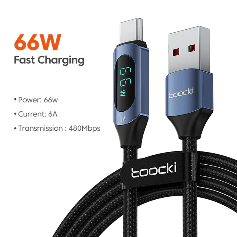 Toocki Type C to Type C Cable 100W PD Fast Charging Charger USB C to USB C Display Cable for Xiaomi POCO F3 Realme Macbook Ipad