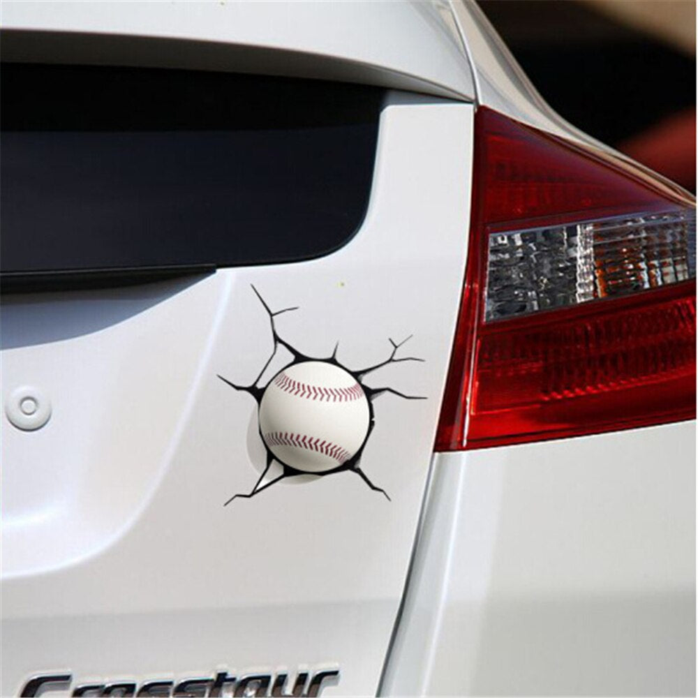 3D Car Sticker Baseball Hit Window Cars Auto Motorcycle Bumper Window Door Body Waterproof Decal Auto Accessories Car-Styling