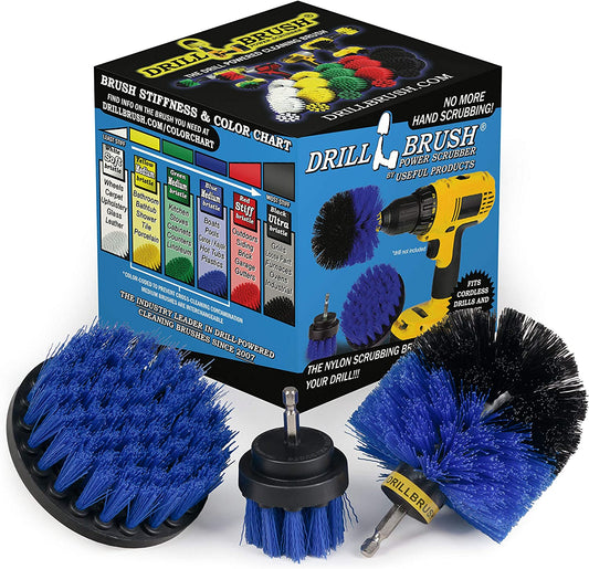 Drill Brush Boat Accessories – Kayak Cleaning Kit – Boat Drill Brush Set - Marine Scrub Brush Attachment for Drill - Rotary Cleaning Brushes for Boats by