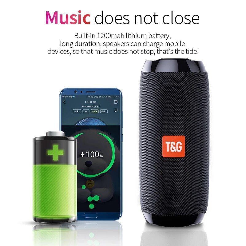 Portable Speaker Wireless Bass Subwoofer Waterproof Outdoor Speakers Boombox AUX TF USB Stereo Loudspeaker Bluetooth-Compatible