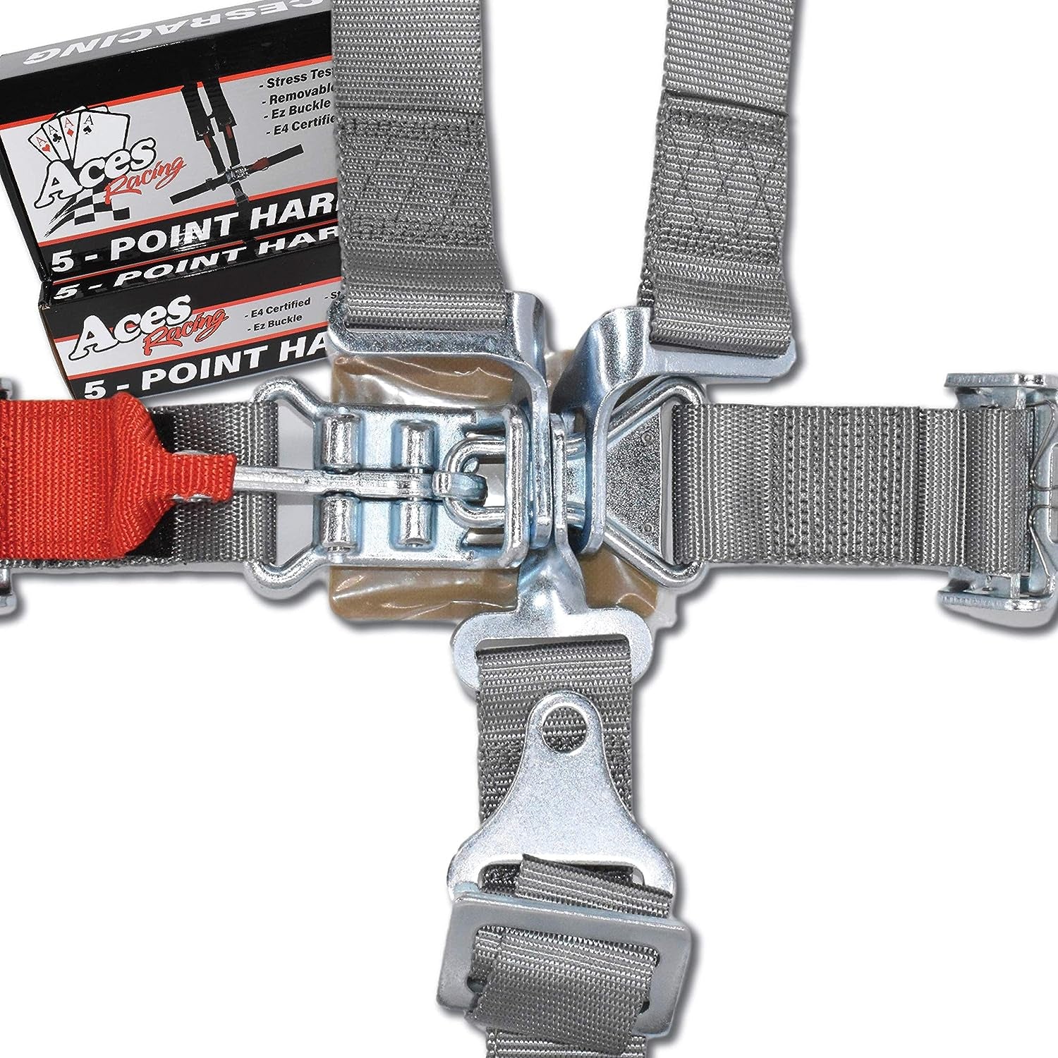 5 Point Harness with 2 Inch Padding E4 Certified (Silver)