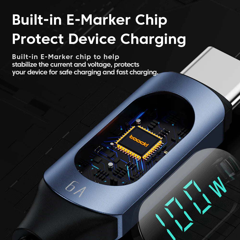 Toocki Type C to Type C Cable 100W PD Fast Charging Charger USB C to USB C Display Cable for Xiaomi POCO F3 Realme Macbook Ipad