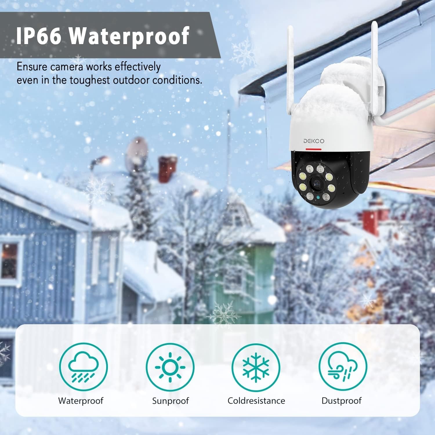 2Packs, 2K Wifi Outdoor Security Cameras Pan-Tilt 360° View, 3MP Surveillance Cameras with Motion Detection and Siren, 2-Way Audio, Full Color Night Vision, Waterproof