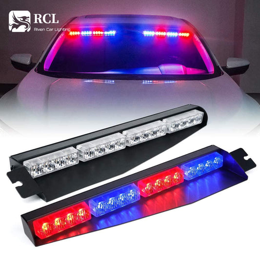 Visor Strobe LED Light Bar Interior Windshield Sunvisor Lamp Emergency Warning Flashing Lights for Volunteer Vehicles Trucks
