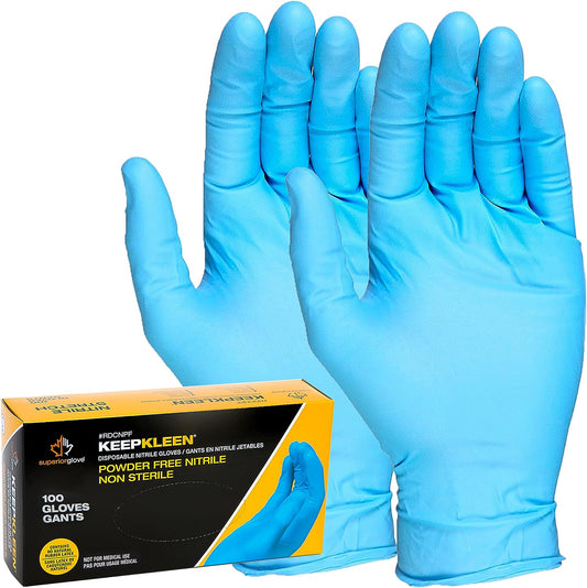 Disposable Nitrile Gloves Blue Latex Free Glove Powder Free Rubber Gloves Cleaning Painting Keep Kleen RDCNPF