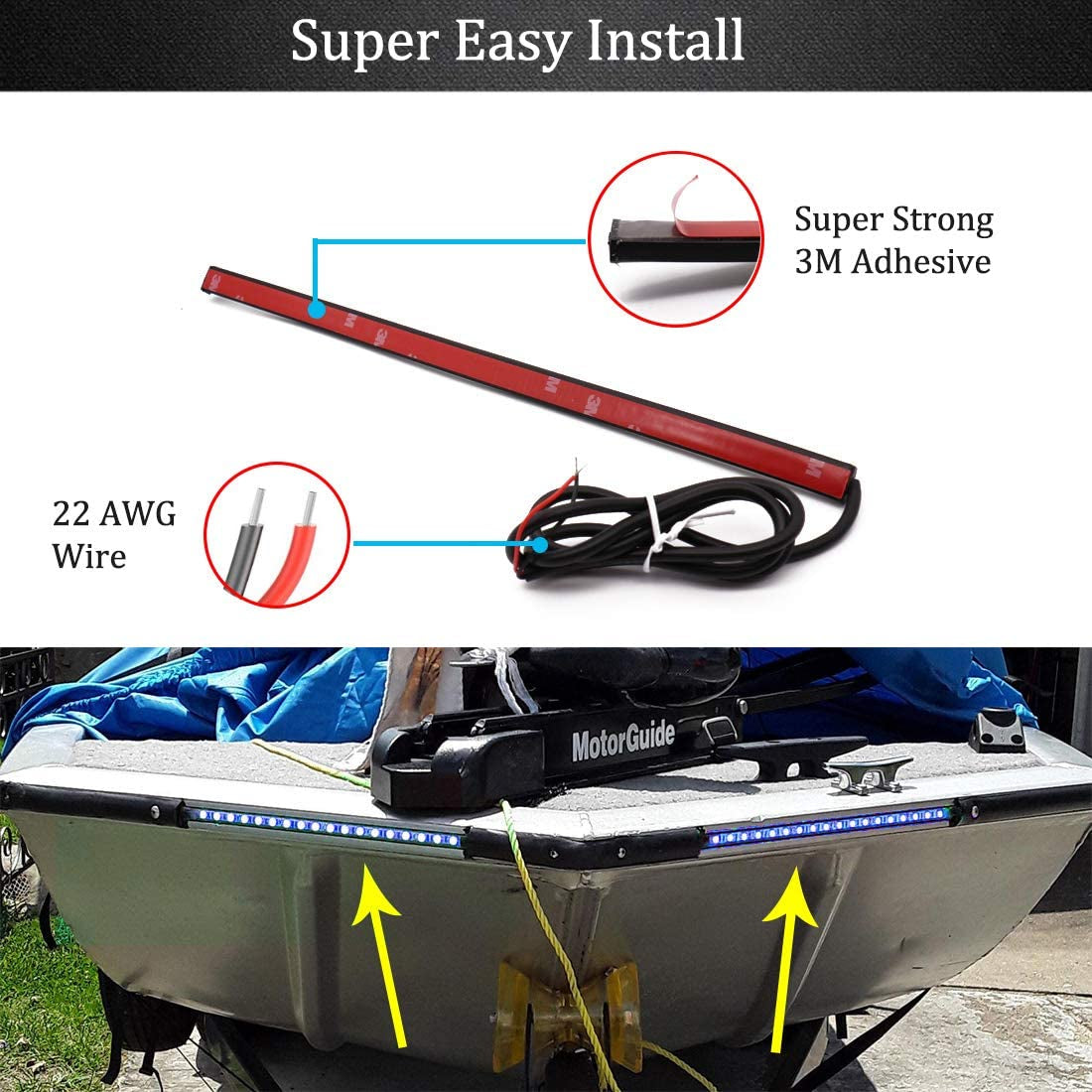 Navigation Lights for Boats Led, Boat Red and Green Bow Lights, Boat Night Fishing Lights, Deck Lights, IP67 Waterproof for Pontoon Boat Bas Boat Dinghy Kayak Jon Boat Yacht