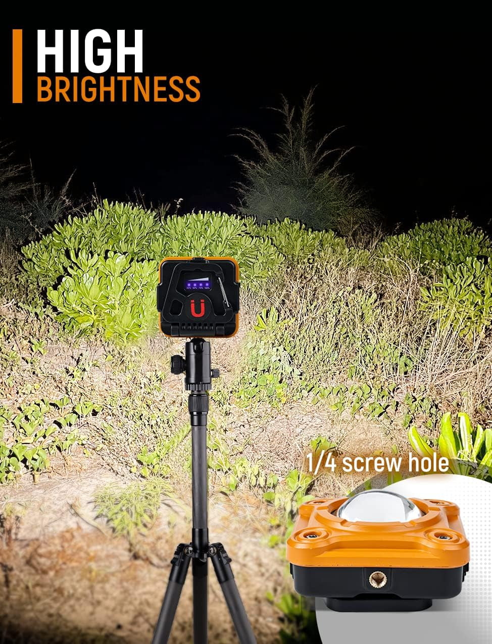 ANHAY Rechargeable Led Work Light, 1500 Lumens 40W Magnetic LED Work Light with 3 Light Modes, Portable Magnetic Bracket and Hook for Camping and Garage Repair