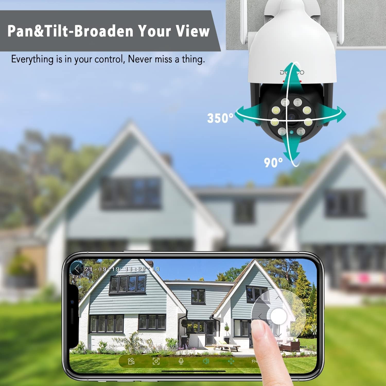2Packs, 2K Wifi Outdoor Security Cameras Pan-Tilt 360° View, 3MP Surveillance Cameras with Motion Detection and Siren, 2-Way Audio, Full Color Night Vision, Waterproof