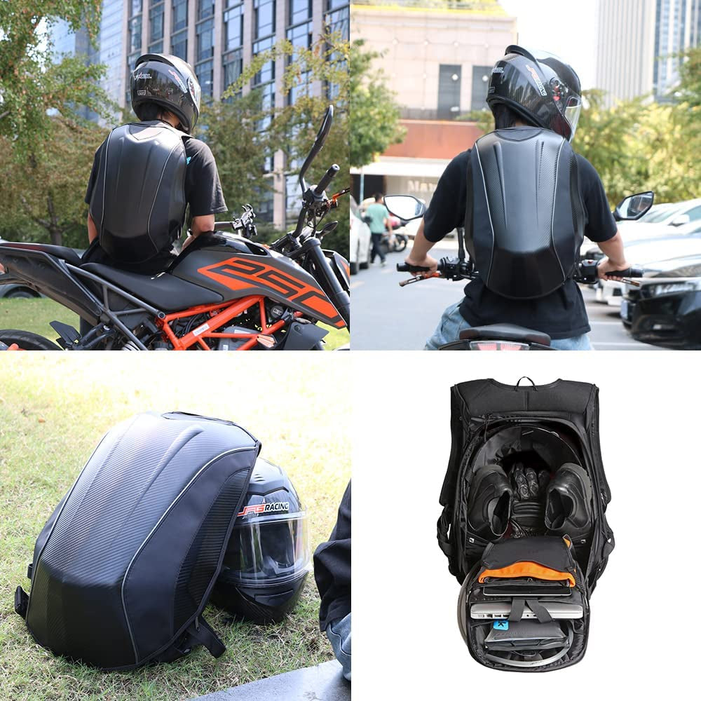 Motorcycle Backpack Waterproof Hard Shell Helmet Backpack Carbon Fiber Riding Backpack for Men Motorcycle Accessories