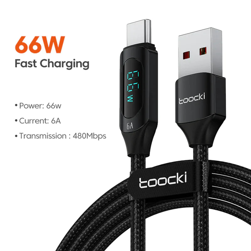 Toocki Type C to Type C Cable 100W PD Fast Charging Charger USB C to USB C Display Cable for Xiaomi POCO F3 Realme Macbook Ipad