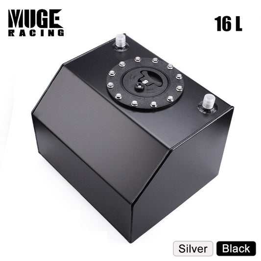 16 Liter 4 Gallon Car Fuel Tank Universal Fuel Cell Gas Aluminum Black Silver Car Auto Racing Modified OCC050