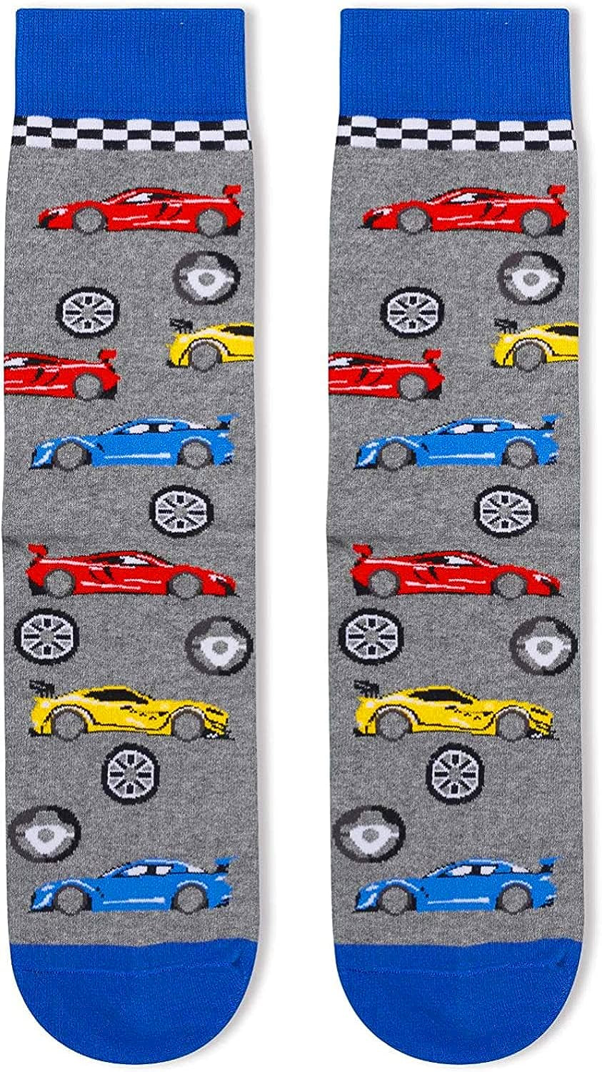 Men'S Flying Chess Cycling Lifting Baseball Football Socks, Gifts for Car Racing Camping Fishing Sailing Gaming Lover