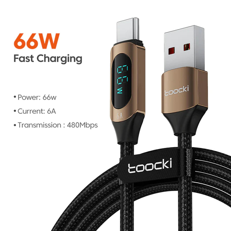 Toocki Type C to Type C Cable 100W PD Fast Charging Charger USB C to USB C Display Cable for Xiaomi POCO F3 Realme Macbook Ipad