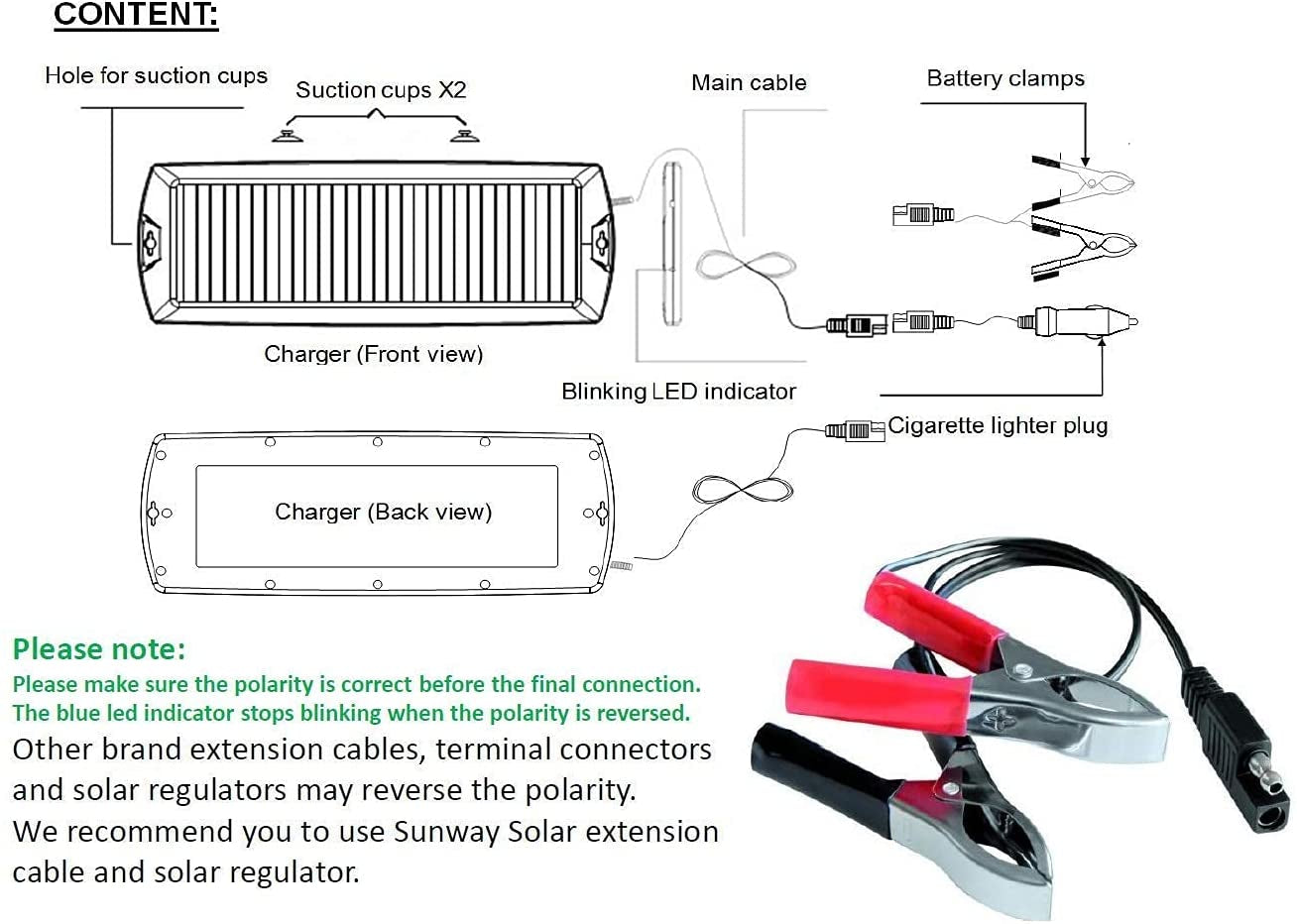 Car Battery Trickle Charger & Maintainer 5W Solar Panel Power 12V Charger Kit Portable Waterproof for Automotive RV Marine Boat Truck Motorcycle Trailer Tractor Powersports Snowmobiles