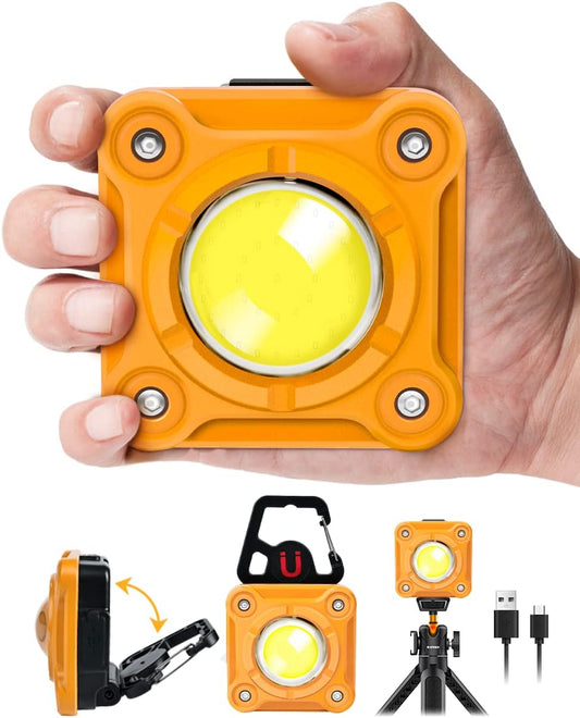 ANHAY Rechargeable Led Work Light, 1500 Lumens 40W Magnetic LED Work Light with 3 Light Modes, Portable Magnetic Bracket and Hook for Camping and Garage Repair