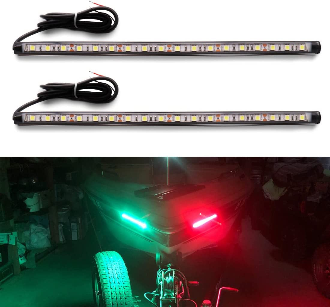 Navigation Lights for Boats Led, Boat Red and Green Bow Lights, Boat Night Fishing Lights, Deck Lights, IP67 Waterproof for Pontoon Boat Bas Boat Dinghy Kayak Jon Boat Yacht